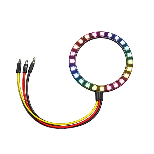 아두이노 RGB LED 링 24구 WS2812B 네오픽셀 점퍼선형 코딩교육 DIY, 블랙, WS2812B-24R
