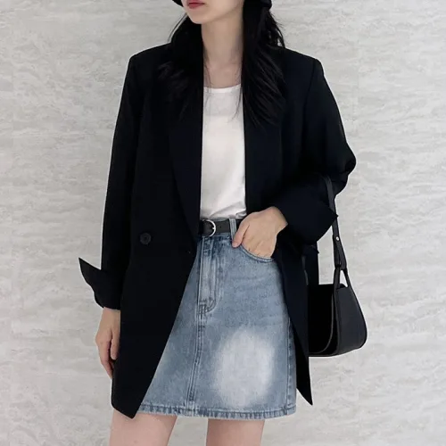 (국내 자체 제작) 세린 더블 원버튼 자켓