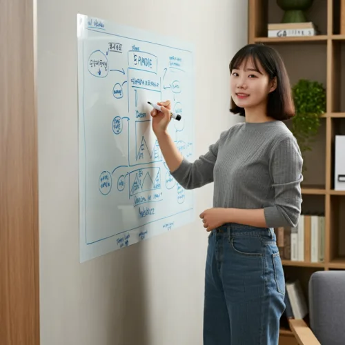 특허 받은 붙이는 화이트보드 3초 탈부착 대형 메모보드