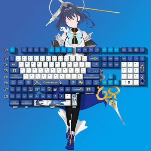 쿠쿠스토어 Ouro Kronii Keycaps 애니메이션 핫 승화 기계 테마 키보드 주변 장치 Tongren