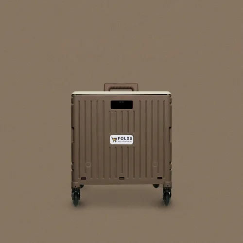 폴듀 3세대 접이식 폴딩카트 65L 대용량 4바퀴 핸드 쇼핑 장바구니 캐리어, 1개, 브라운
