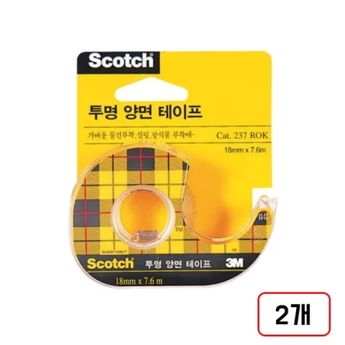 3M)투명양면테이프, 2개, 237D/19*7.6m/M325130