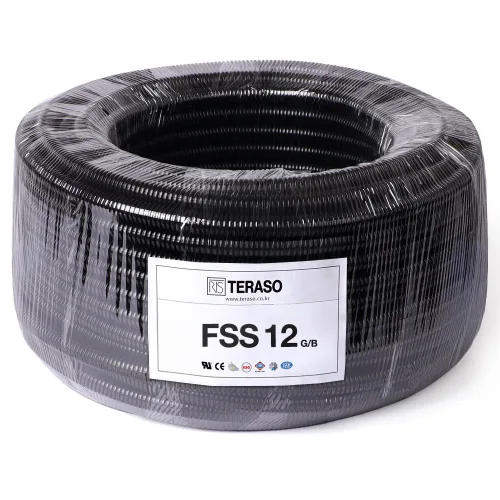 [태라소] 절개형 UL인증 난연 후렉시블 전선관 FSS12 50m 1롤 / 자동차 철도 자동화 설비용 전선관 PA6, 1개