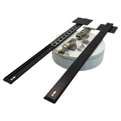 오늘출발-[DG008] 에블럼 히든플리퍼 주방 도어레일 하드웨어 12~28인치레일 (300~700mm) 세트구성: 레일2EA 버퍼힌지2EA 볼트형POM롤러 2EA, 12inch, 2개