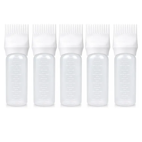 헤어 염색 브러시 공병 180ml 소분용기 두피 도포 브러쉬 용기, 5개, 반투명