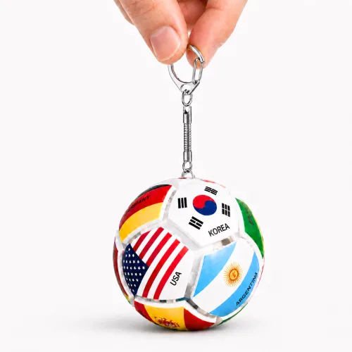 OKO 축구공 키캡 키링 피젯토이 온가온, 1개, 월드플래그 믹스 12개국