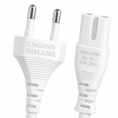 삼정 국산 AC 8자 백색 코드 화이트 전원케이블, 2m, 1개