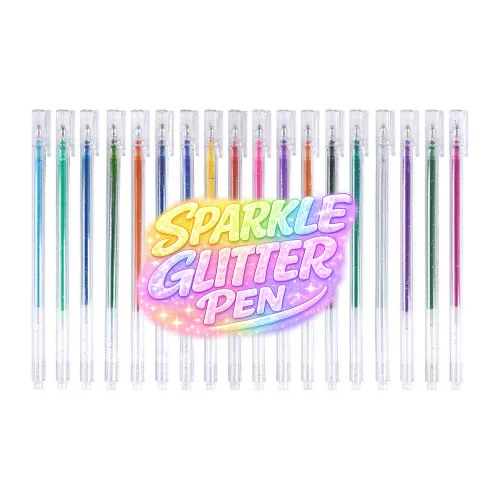 미니플 스파클 글리터 젤펜, 1세트, 24색