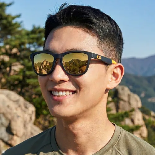 가빈 스포츠 편광 선글라스 G122, 1개, C4 블랙 골드미러렌즈
