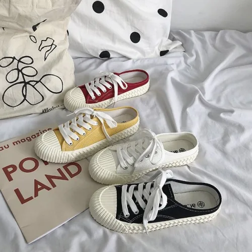 [당일출고] 여성 데일리 발편한 단화 슬립온 스니커즈 뮬 슬리퍼 4COLOR