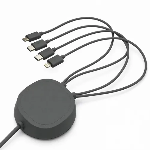 팝폰 4in1(C핀/C핀/8핀/5핀) 업소용 핸드폰 멀티충전기 TC45, 1개, 다크그레이
