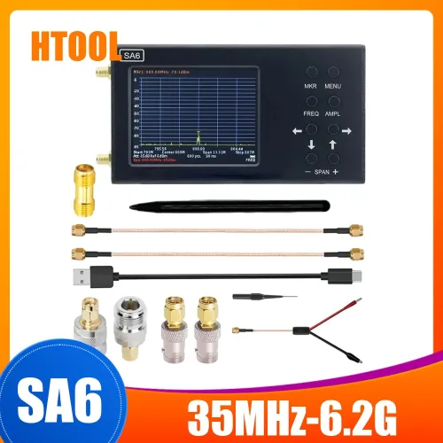 SA6 휴대용 스펙트럼 분석기 35M-6.2Ghz RF 신호 터치스크린 추적 발생기(표준/고급 버전 선택 가능)