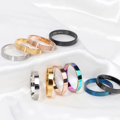 [1+1] 3mm 베이직 플랫 반지 써지컬 316L스틸
