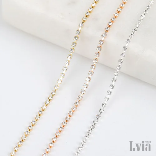 크리스탈 줄란 1.2mm 체인 20cm 국산 네일 아트 스톤 파츠, 1개