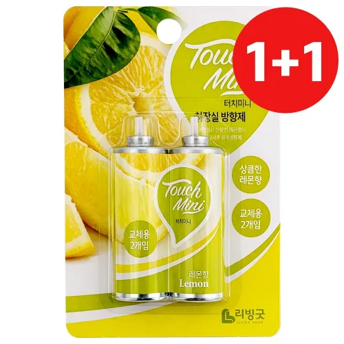 리빙 1+1 터치미니 화장실방향제 (레몬향 리필2p)냄새