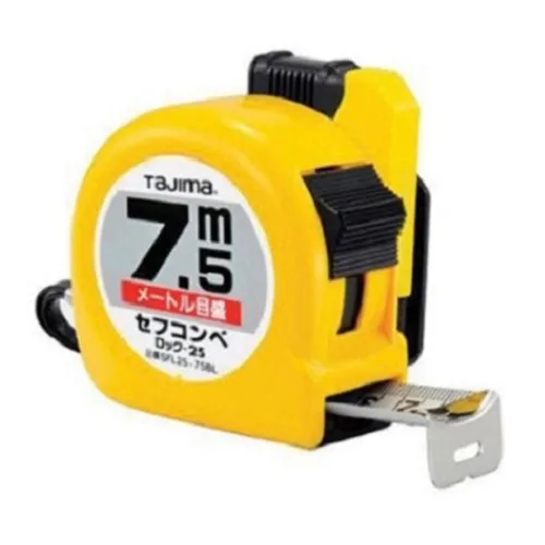 타지마 안전 줄자 SF-L25-75BL 7.5M 벨트홀더 자동 락줄자, 1개