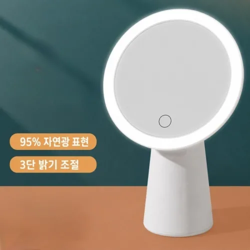 화장거울 레트로 타원 월넛 인테리어 휴대 사이즈 접합유리 사무실 공주 밝기조절 콘센트 화장대거울 사진촬영