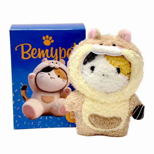 비마이펫 햄스터 잠옷 고양이 강아지 캐릭터 키링 인형 및 인형옷 세트, 1세트, 1. 햄스터 삼색이