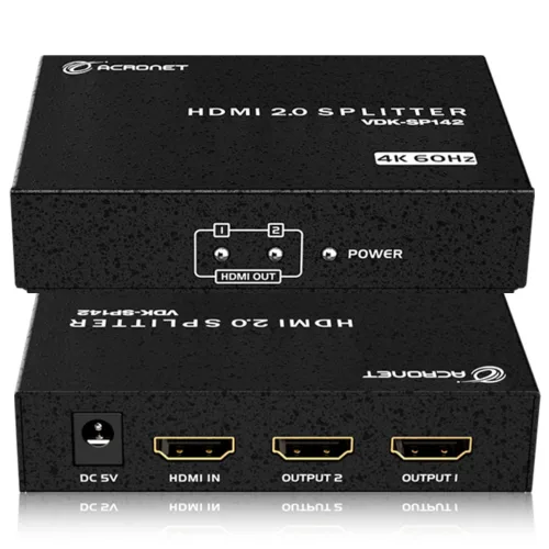 아크로넷 VDK-SP142 HDMI 분배기 2포트 4K 60Hz HDR, 1개