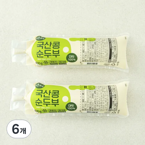 맑은물에 참 좋은 국산콩 100% 순두부, 400g, 6개