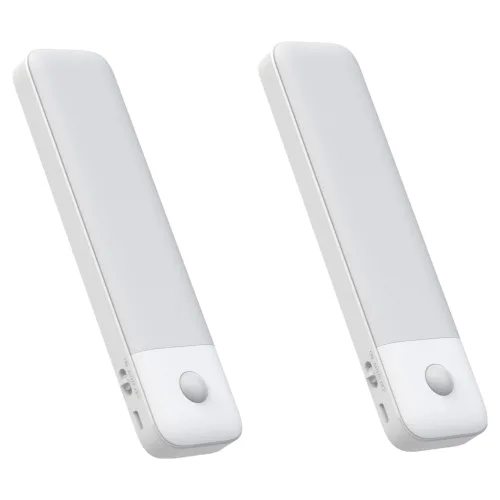하이라이트 LED 무선 센서등 충전식 인체 감지 현관등 자동 감지 점등 USB 충전 옷장 계단 복도 조명 500mAh, 화이트/2개