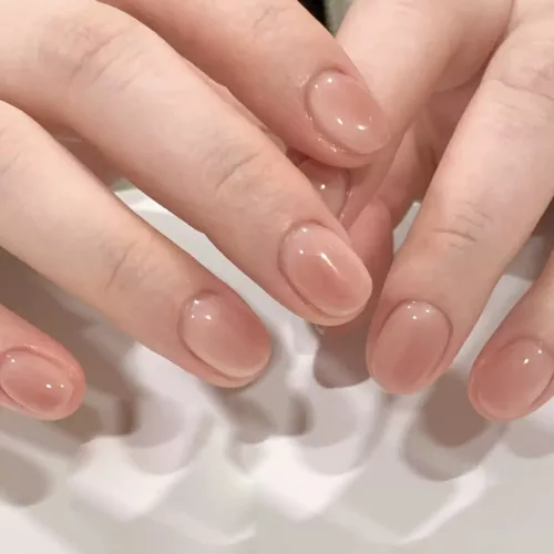 씨씨네일 숏 네일팁 베이지 젤네일 24P