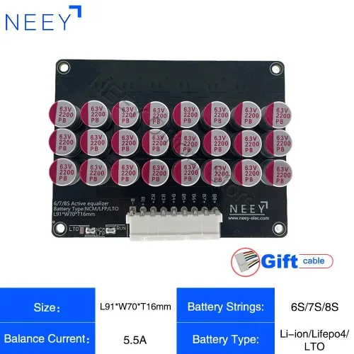 NEEY 액티브 이퀄라이저 밸런서 5A 3-4S 12-16S Lifepo4/LTO/Lipo 배터리 에너지 커패시터