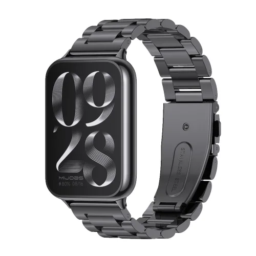 브롬핏 샤오미 스마트밴드10 9 8프로 / 레드미워치 6 5 4호환 메탈 밀레니즈 스트랩 Miband10&9&8 pro Redmi Watch 6&5&4, 블랙, 1개