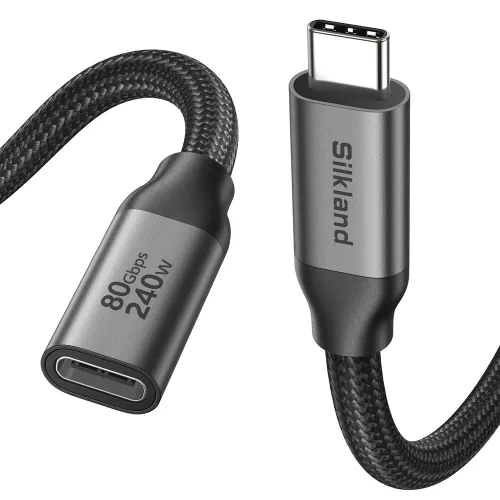 실크랜드 USB4.0 연장케이블 썬더볼트5/4/3 호환 240W 80Gbps 고속충전 데이터 케이블