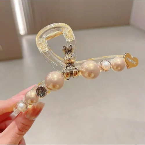 오르페 여성 헤어 집게핀 올림머리핀 반머리 리본 집게삔