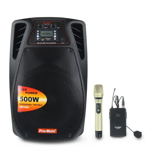 프로메인 MPS-120FC 블루투스 스피커 포터블앰프 이동식 충전식 앰프 500W, 단일상품