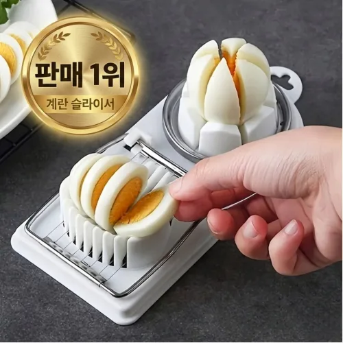 퓨리픽 일본 스텐 계란 슬라이서 커터 스팸 냉면용 삶은 계란, 1개, 슬라이서 화이트