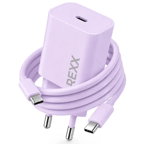 렉스 컬러웨이 PD 25W C타입 초고속 충전기+C to C 60W 케이블 세트