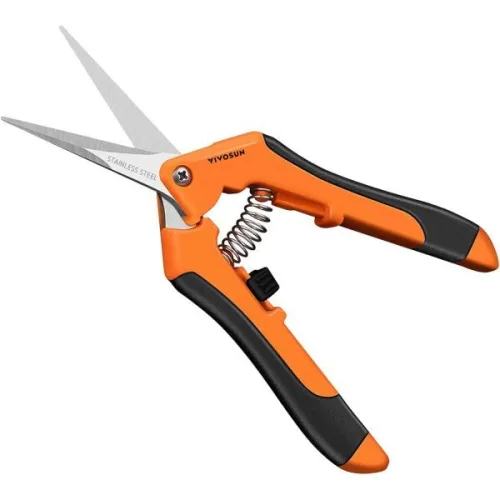 VIVOSUN 16.5cm(6.5인치) 원예 가위 손 전지가위 스트레이트 스테인리스 스틸 블레이드 오렌지 1팩 | 정밀 블레이드, 편안한 인체 공학적 그립, 데드헤딩, 트리밍