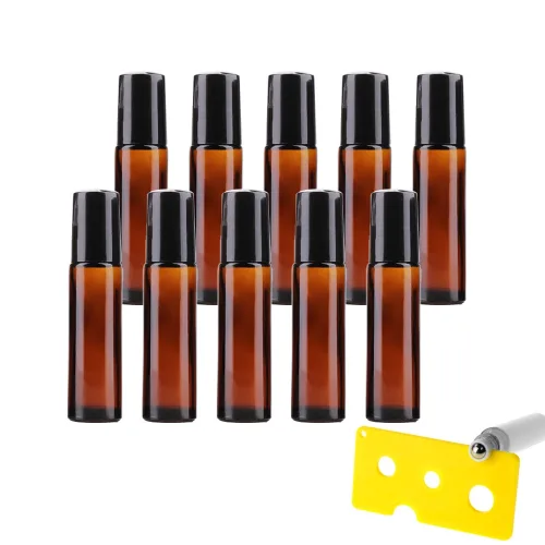 27리빙 부드럽게 발리는 롤온 향수 공병+롤온 따개 포함, 두꺼운 갈색용기 10ml, 10개