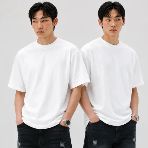 [수엠] 2장 세트구성 면100 무지 10수 반팔티 목안늘어나는 기본 반팔 남녀공용 단체 가족티 시그니처10수티