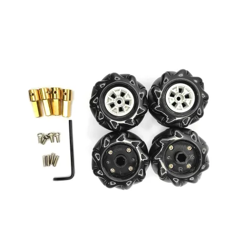 메카넘휠 아두이노 스마트 로봇 RC카용 48mm N20 모터용 샤프트 포함, 1세트, 48mm 메탈 샤프트