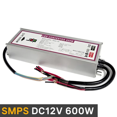 국산 SMPS DC12V 600W 방수형전원공급장치 LED용 조명기구용컨버터 파워써플라이 알루미늄, 1개