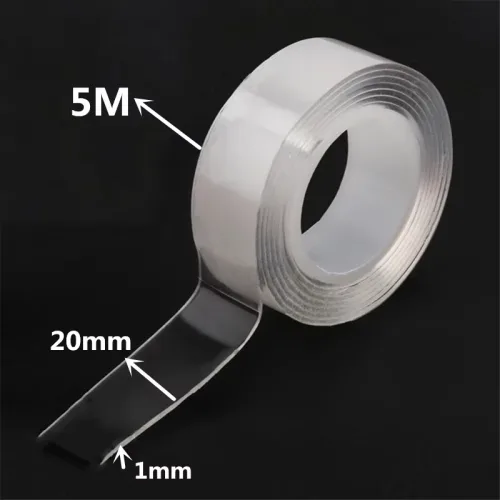 초강력 아크릴 폼 나노 실리콘 클리어 겔 양면 테이프 30mm x 5m, 3개, 폭 20mm 투명