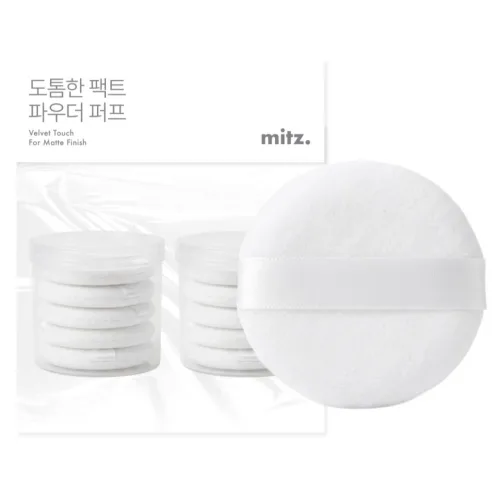 밋즈 도톰한 팩트 파우더 퍼프, 10개, 화이트