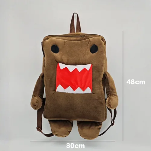 백팩 Domo Kun 플러시 배낭 남성 갈색 박제 가방 귀여운 작은 어깨 메신저