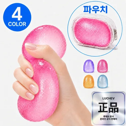 루체브 스트레스볼 로제 스퀴시 젤리볼 말랑이+파우치, 1개, 230g, 블러썸 핑크