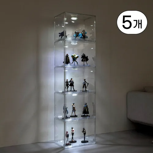 McEDA 아크릴 케이스 가방 피규어 보관함 장식장, 특대형 투명(45x33x33), 5개