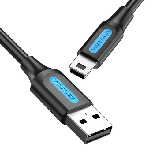 벤션 USB A to 미니5핀 케이블, COM, 0.25m, 블랙, 1개