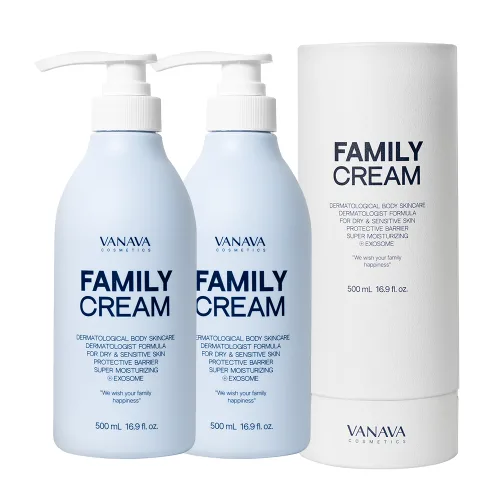 VANAVA 바나바 코스메틱스 패밀리 바디크림 500mg, 화이트머스크향 보습크림, 2개, 500ml