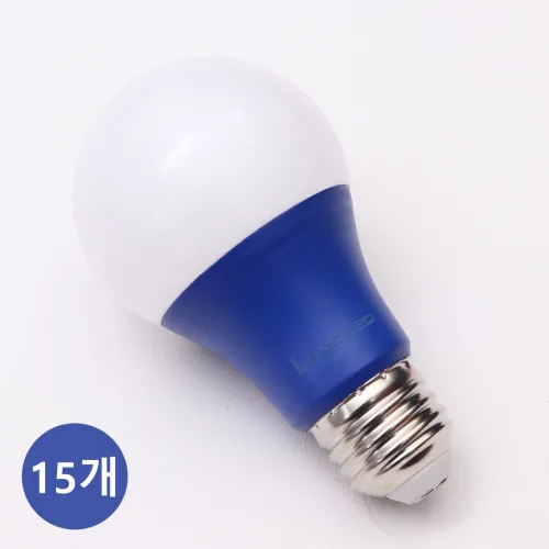 LONG 컬러 전구 8W LED e26, 15개, 파란색