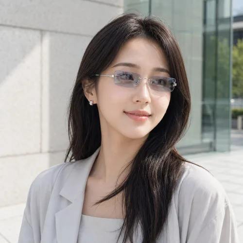 FEISEDY 무테 사각 선글라스 메탈 프레임 UV400 자외선차단 Q0034