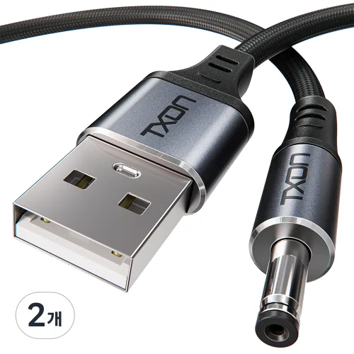 티엑스온 USB 전원케이블 DC 5v 외경 3.5mm 케이블, 2m, 2개
