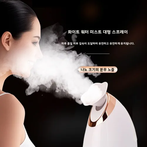 mofen 페이스 스팀 기기 페이스 스팀 기기 + 가습기 겸용 피부 관리 필수 도구, 904 화이트