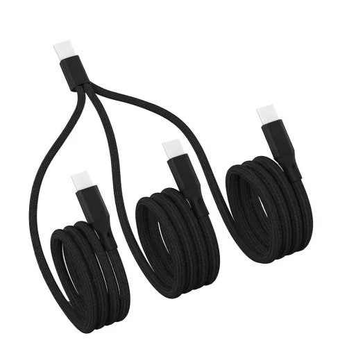 3 way 15W 충전 케이블 USB c to ccc 3in1 cable, 1개, 블랙, 1.2m
